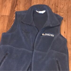 Columbia name brand vest coat and warm Vantage Navy Fleece Vest Embroidered Logo